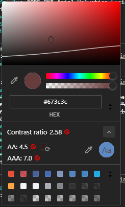 Screenshot Chrome DevTools Colorpicker