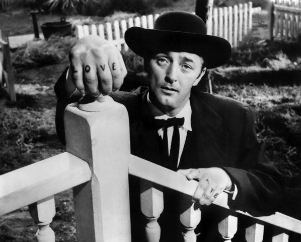 The Night of the Hunter Robert Mitchum in The Night of the Hunter (1955) directed and cowritten by Charles Laughton